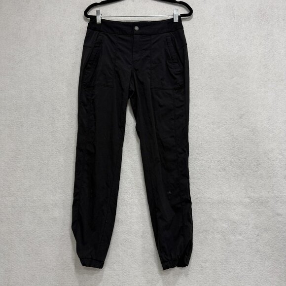 Athleta Pants Womens 2 Black Ripstop Jogger Nylon Stretch Drawstring Pockets - Picture 1 of 10